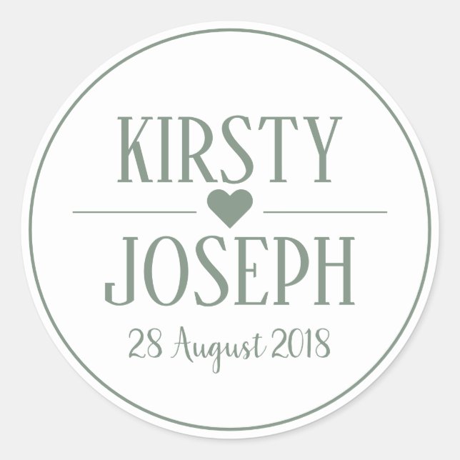 Rustic Boho Feather Green Spring Wedding Sticker (Front)