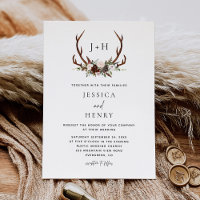 Rustic Boho Floral Antlers Wedding