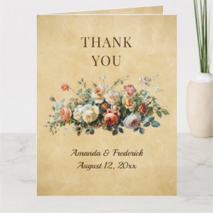Rustic boho floral arrangement  thank you card