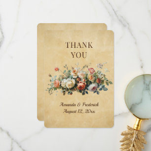 Rustic boho floral arrangement  thank you card