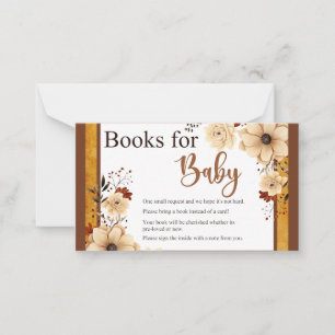 Rustic Boho Floral Baby Shower  Books for Baby Card
