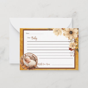 Rustic Boho Floral Baby Shower Dear Baby Cards
