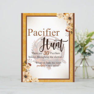 Rustic Boho Floral Baby Shower Pacifier Hunt Game