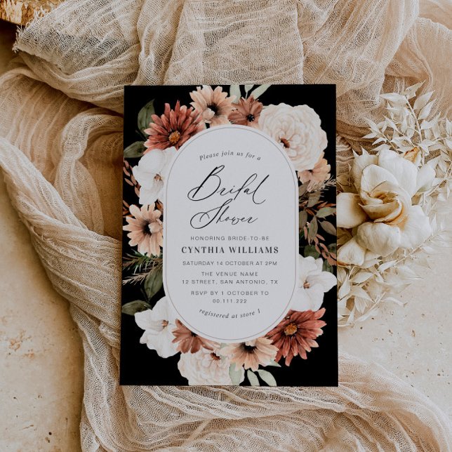 rustic boho floral bridal shower invitation (Creator Uploaded)