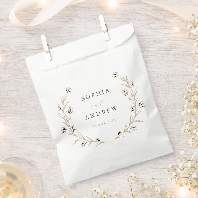 Rustic Boho Floral County Wedding thank you Favour Bag (Clipped)