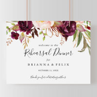 Rustic Boho Floral Rehearsal Dîner Affiche de bien