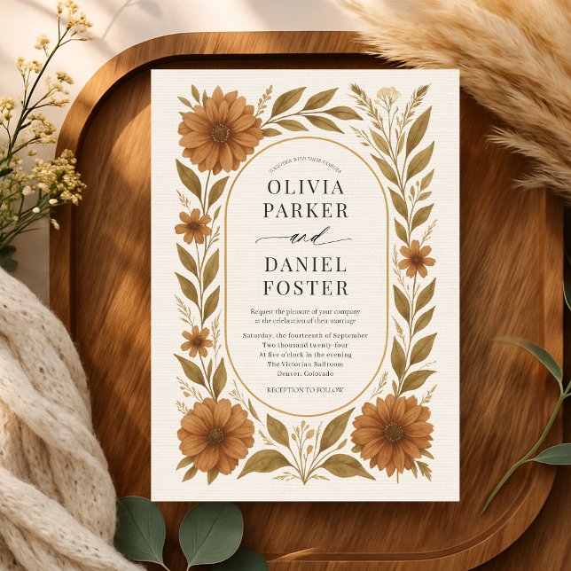 Rustic Boho Floral Wedding Invitation (Creator Uploaded)