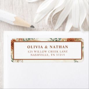 Rustic Boho Floral Wedding Return Address Label