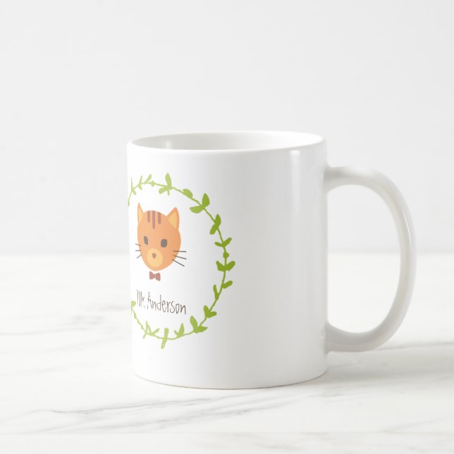 Rustic Boho Forest Cats Wedding Invitation Coffee Mug (Right)