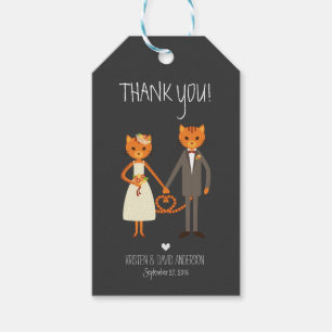 Rustic Boho Forest Cats Wedding Invitation Gift Tags