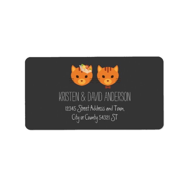 Rustic Boho Forest Cats Wedding Invitation Label (Front)