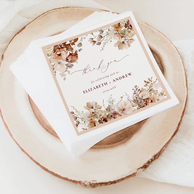 Rustic Boho Garden Flowers Wedding Napkins (Creator Uploaded)