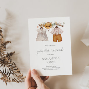 Rustic Boho Gender Reveal Invitation