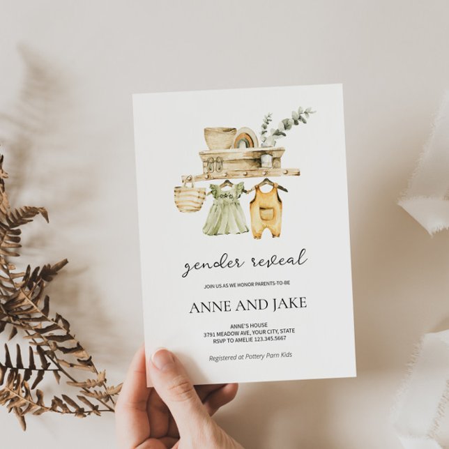 Rustic Boho Gender Reveal Invitation (Creator Uploaded)