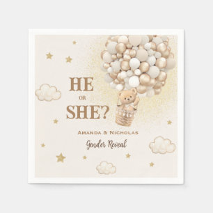 Rustic Boho Gender Reveal Teddy Bear  Napkin
