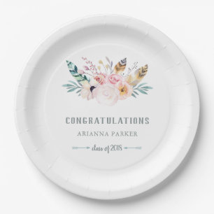 Rustic Boho   Graduation Paper Plate