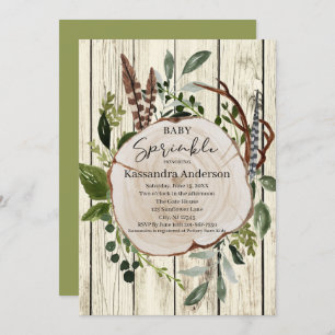 Rustic Boho Greenery Baby Sprinkle Invitation