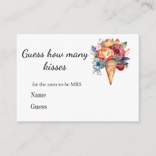 Rustic Boho Ice Cream Bridal Shower Wedding Game  Enclosure Card