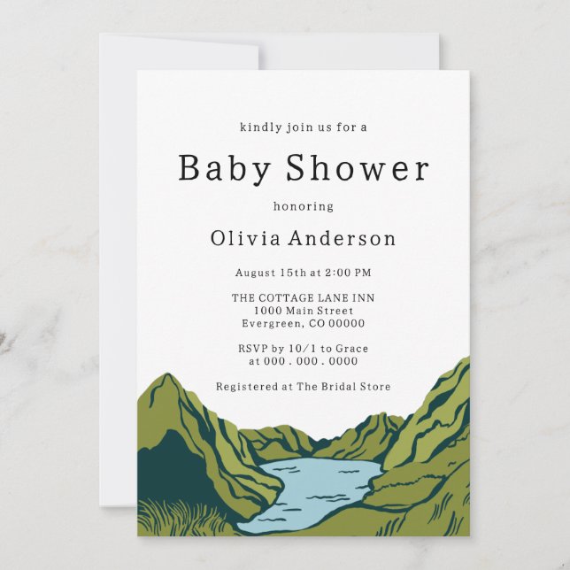 Rustic Boho Landscape Baby Shower Invitation (Front)
