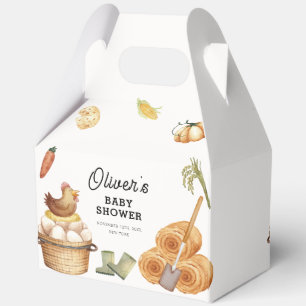 Rustic Boho Locally Grown Farm Chicken Baby Shower Favor Box