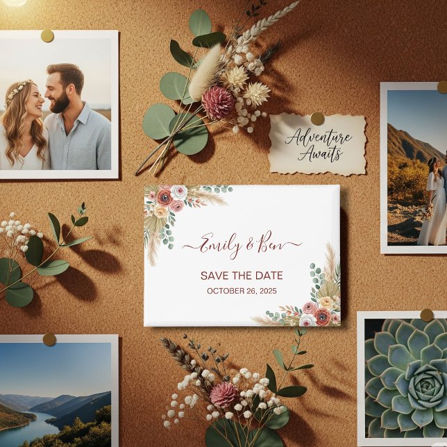 Rustic Boho Magnet Save the Date (Créateur téléchargé)