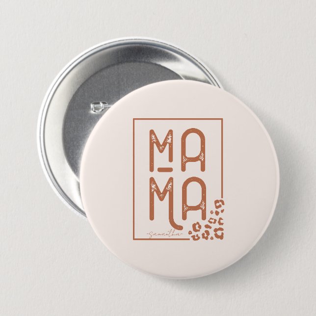 Rustic Boho Mama 3 Inch Round Button (Front & Back)