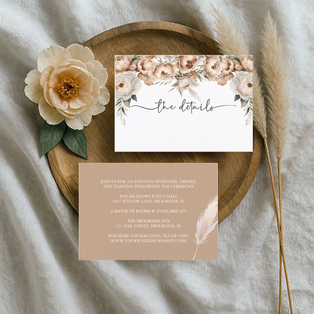 Rustic Boho Mariage Détails Carte de boîtier (Créateur téléchargé)