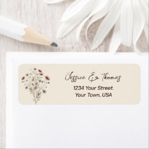 Rustic Boho Mariage Fleur sauvage Adresse de retou