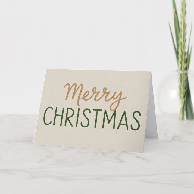 Rustic Boho Merry Christmas Holiday Card (Front)