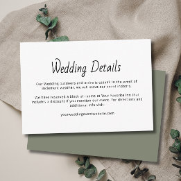 Rustic Boho Modern Casual Wedding Details Enclosure Card