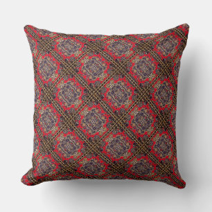 Rustic boho mosaic pattern throw pillow