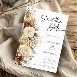 Rustic Boho Neutral Floral Wedding Save The Date  Invitation<br><div class="desc">Get ready to celebrate the season of love! Announce your big day in style with our elegant "Rustic Boho Neutral Floral Wedding Save The Date Invitation!" Order your today,  and let the countdown to your hauntingly beautiful wedding begin!</div>