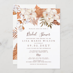 Rustic Boho Pampas Grass Desert Bridal Shower Invitation