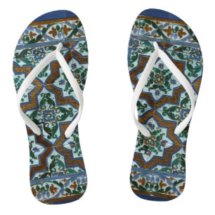 Rustic Boho Pattern Flip Flops