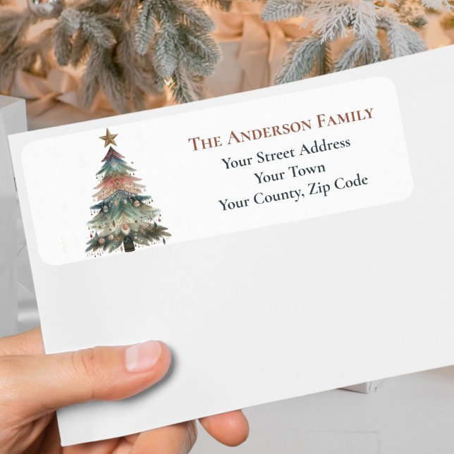 Rustic Boho Peach Green Christmas Tree Ornaments (Creator Uploaded)