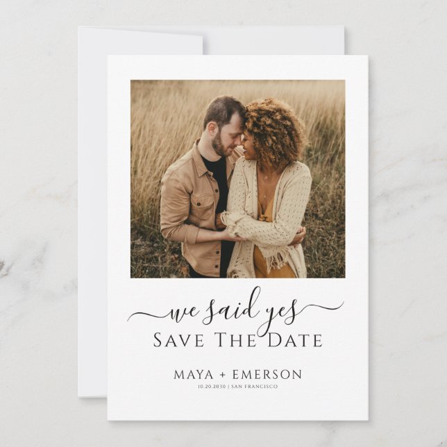 Rustic Boho Photo Wedding  Save The Date (Front)