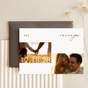 Rustic Boho Photo Wedding Thank You Card