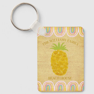 Rustic Boho Pineapple Keychain