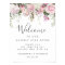 Rustic Boho Pink White Floral Wedding Welcome Sign