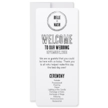 Rustic Boho Programme de mariage de la grange avec