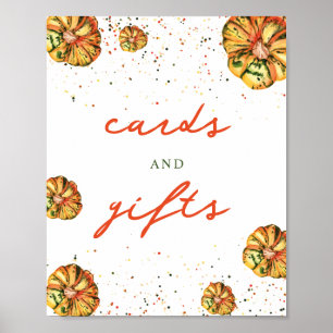 Rustic Boho Pumpkin Baby Shower Cards & Gifts Poster