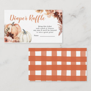 Rustic Boho Pumpkin Baby Shower Diaper Raffle Enclosure Card