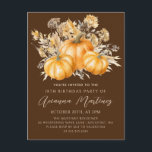 Rustic Boho Pumpkin Fall 18th Birthday Party  Invitation Postcard<br><div class="desc">Fall pumpkins are nestled in delicate golden yellow and orange wildflowers to create an elegant aesthetic. All of the text is editable so you can easily craft your own special mood.</div>
