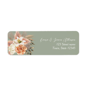 Rustic Boho Sage Green Mariage Adresse de retour