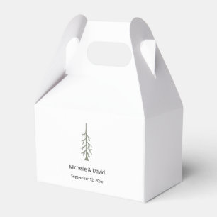 Rustic Boho Sage Green Pine Tree Casual Wedding  Favor Box