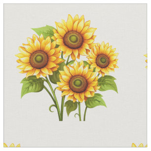Rustic boho Sunflower Pattern Fabric