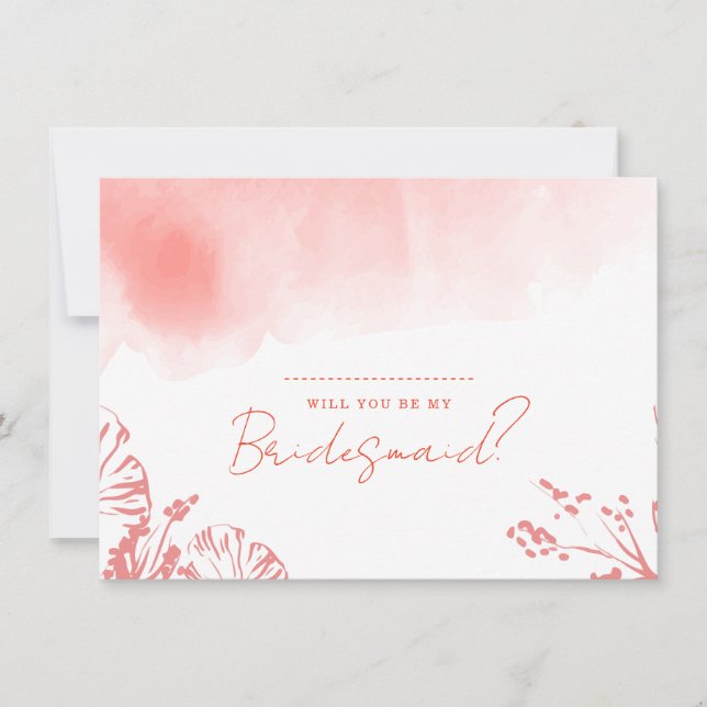 Rustic Boho Terracotta Will You Be My Bridesmaid Invitation (Front)