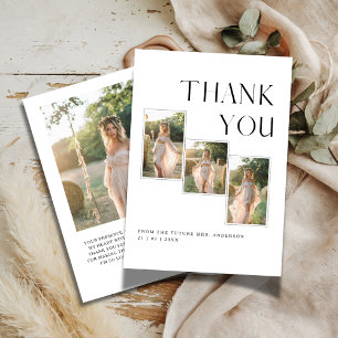 Rustic Boho Typography Bridal Shower Photo Thank You Card