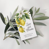 Rustic Boho Watercolor Lemons Citrus Thank You