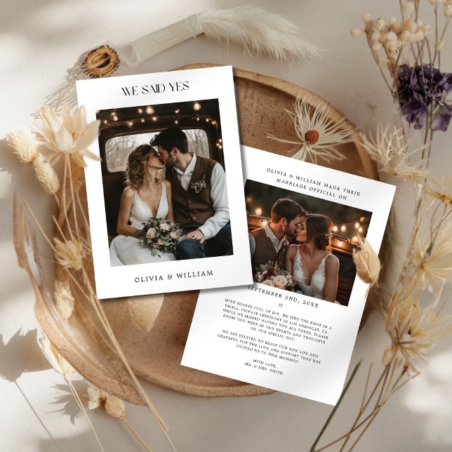 Rustic Boho We Said Yes Budget Wedding Photo Announcement (Creator Uploaded)